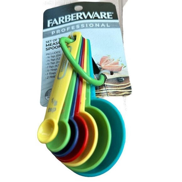 Farberware Professional Measuring Spoons Plastic Set 7 Kitchen Tools Multicolor - Picture 6 of 6